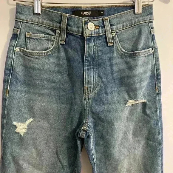 Hudson Jeans Remi High Rise Straight Crop Distressed Jeans - Picture 3 of 12